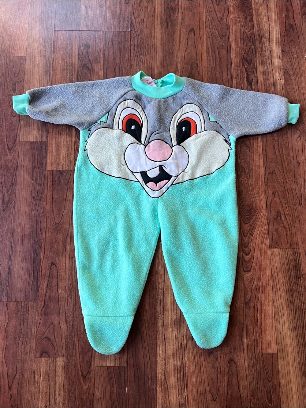 Vintage 90s Disney Store Thumper Bambi Fleece Footed Romper HTF